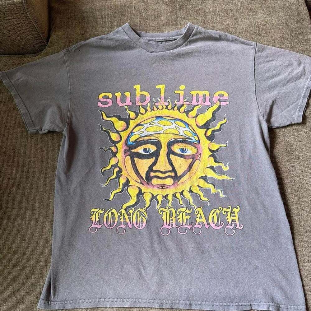 Sublime Long Beach Sun Graphic T-Shirt Gray